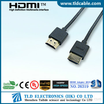 Slim hdmi cable with Ethernet Support 3D,OD3.6mm